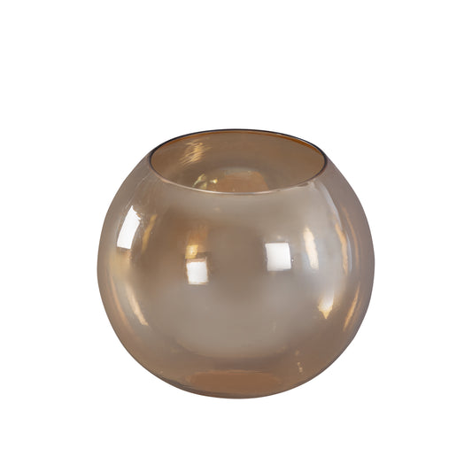 Lenore Gouden Glans Glas Rond Windlicht Klein Set van 6 - 6 Sets 13x13x13 cm