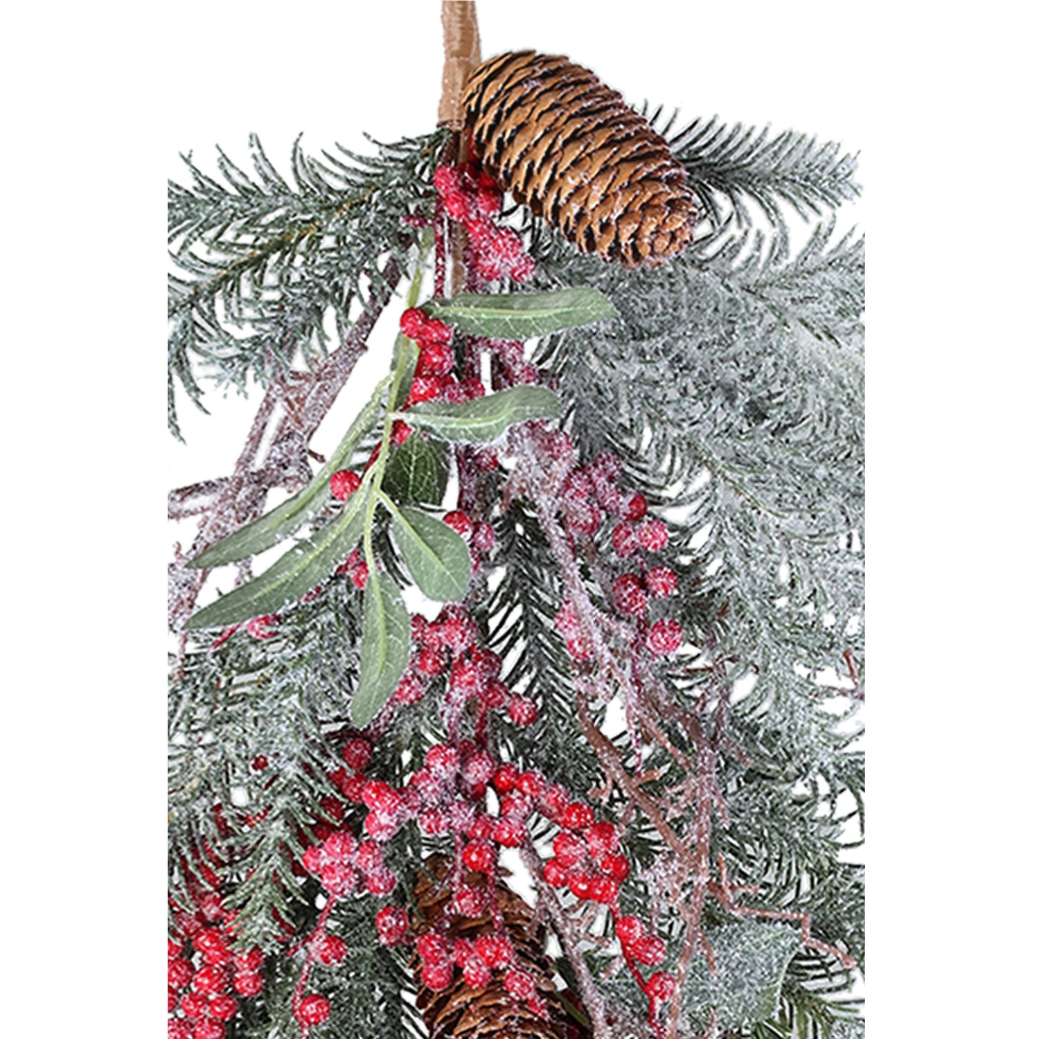 Harte Groen PE Kunsttak Met Bessen Set Van 4 Stuks - 4 Sets 5x80x30 cm