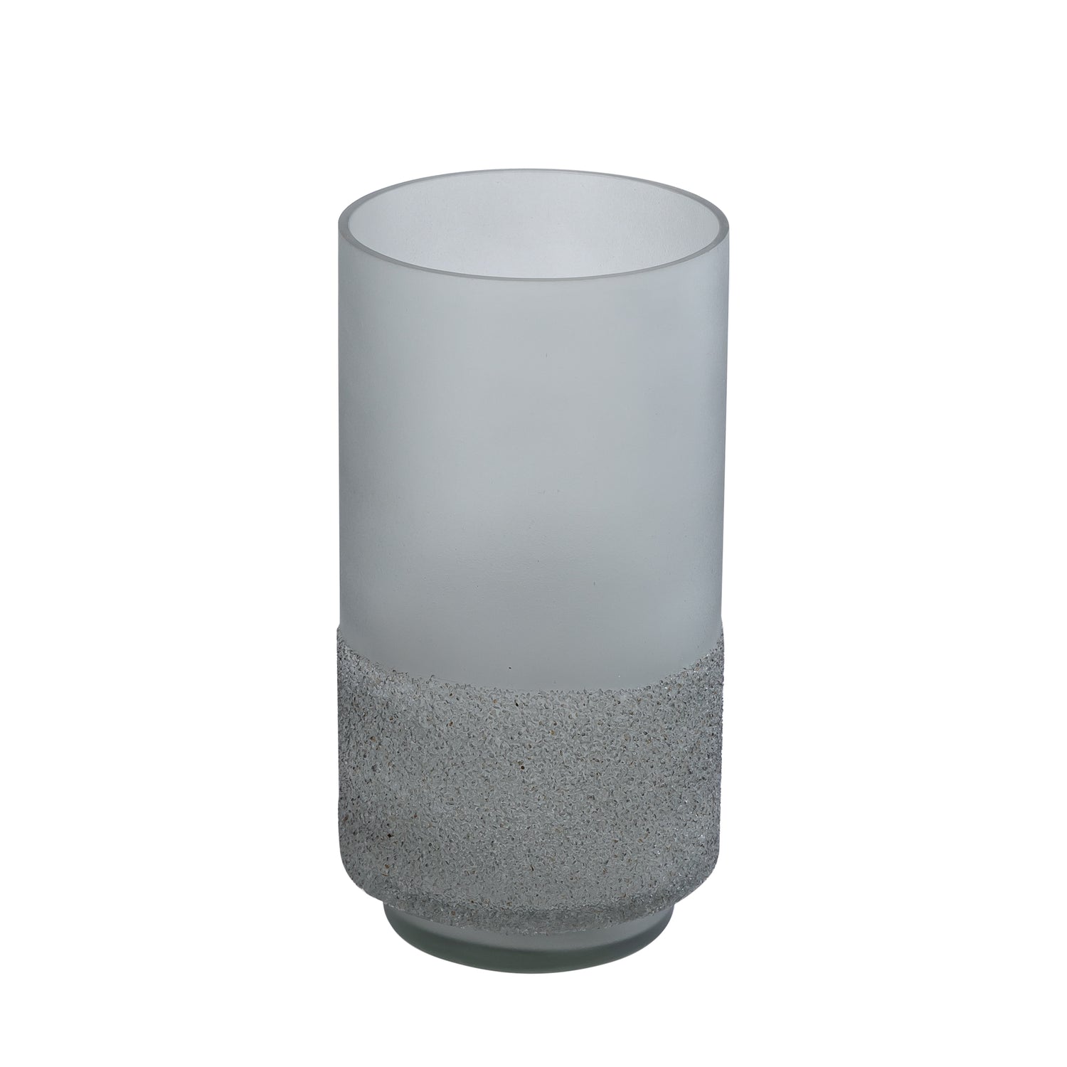 Miral Grijs Glas Rond Windlicht Frosted Bodem Set van 6 Stuks - 6 Sets 20x10x10 cm