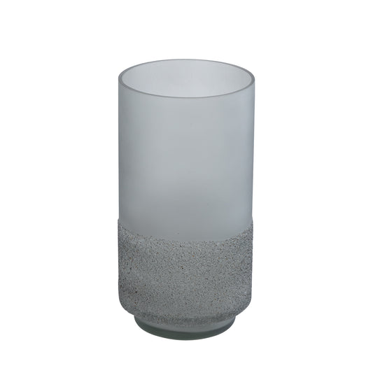 Miral Grijs Glas Rond Windlicht Frosted Bodem Set van 6 Stuks - 6 Sets 20x10x10 cm