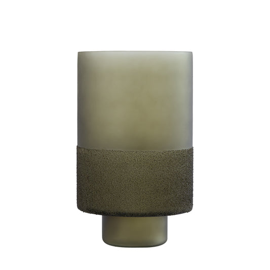 Miral Groen Glas Rond Windlicht Matglas Set van 4 Stuks - 4 Sets 25x15x15 cm