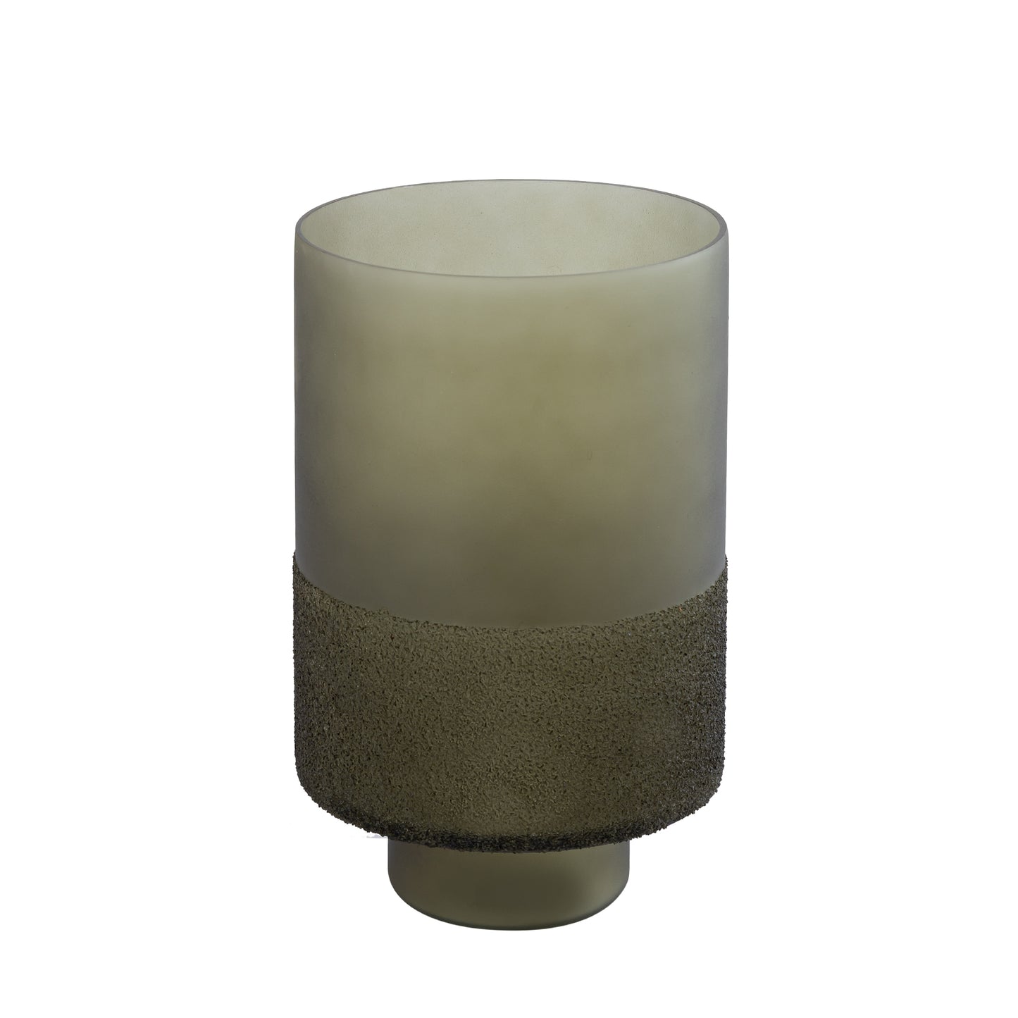 Miral Groen Glas Rond Windlicht Matglas Set van 4 Stuks - 4 Sets 25x15x15 cm
