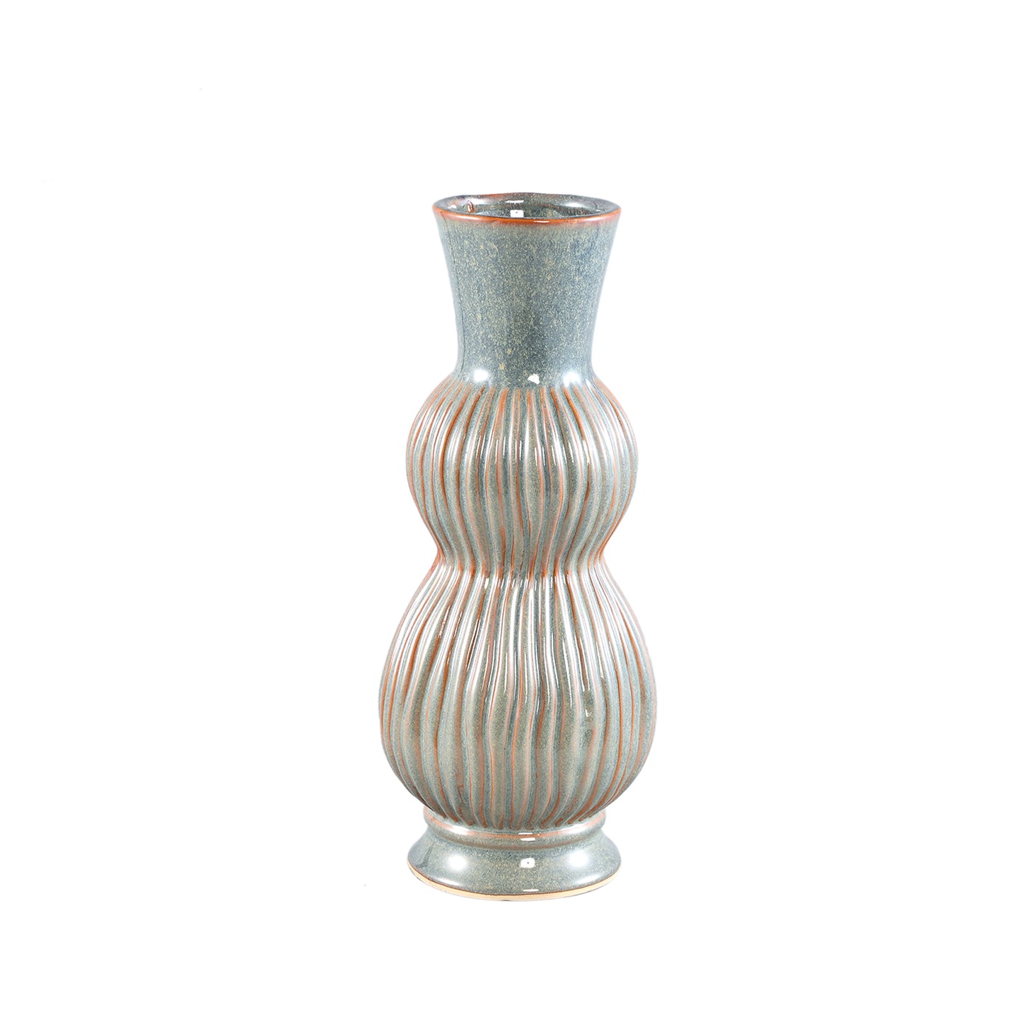 Oswald Blauwe Keramische Pot Hoog Met Bollen Set van 6 Stuks - 6 Sets 35x15x15 cm