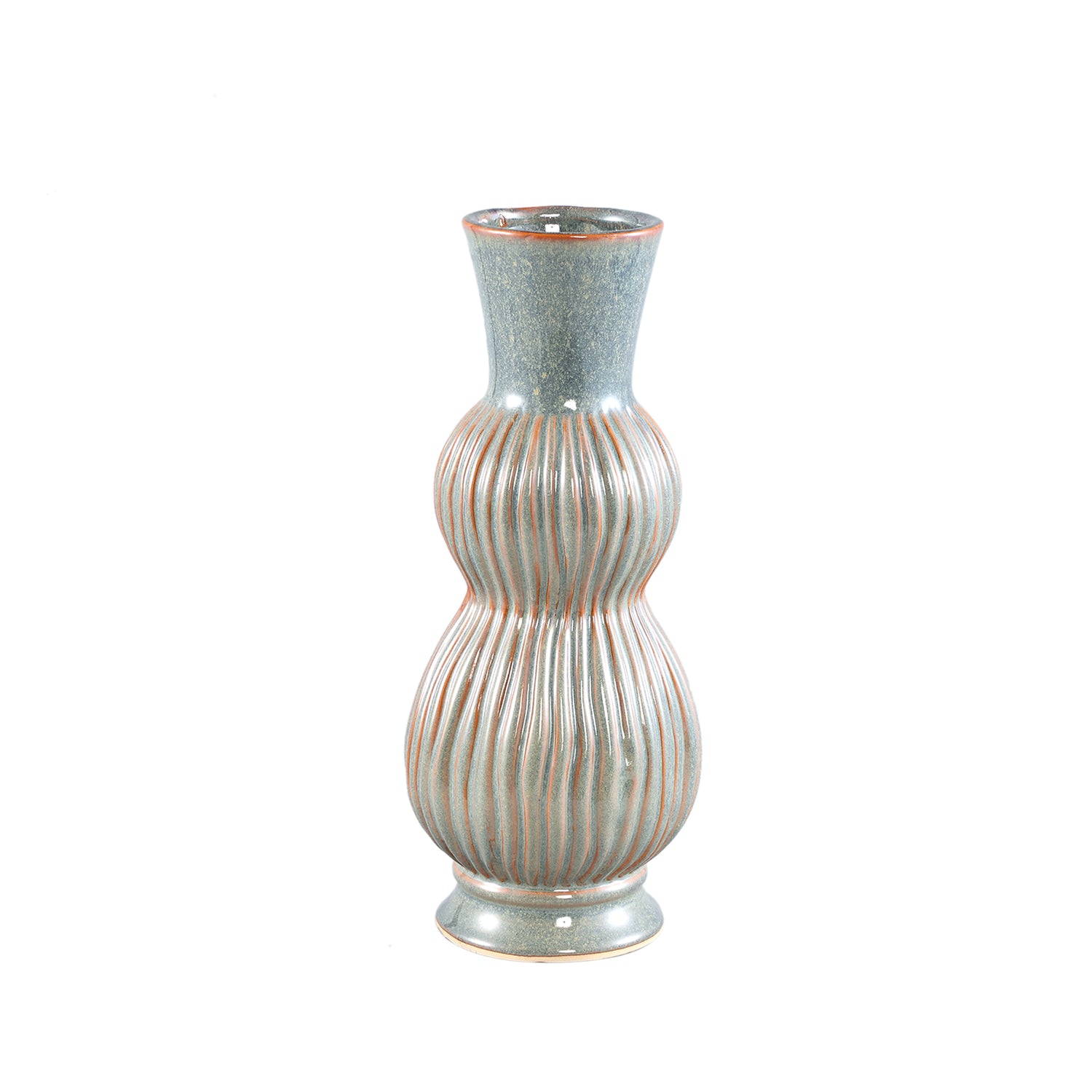 Oswald Blauwe Keramische Pot Hoog Met Bollen Set van 6 Stuks - 6 Sets 35x15x15 cm