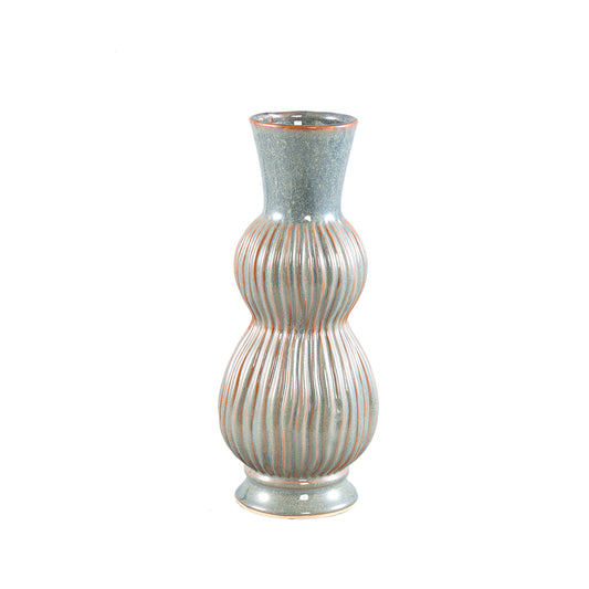 Oswald Blauwe Keramische Pot Hoog Met Bollen Set van 6 Stuks - 6 Sets 35x15x15 cm