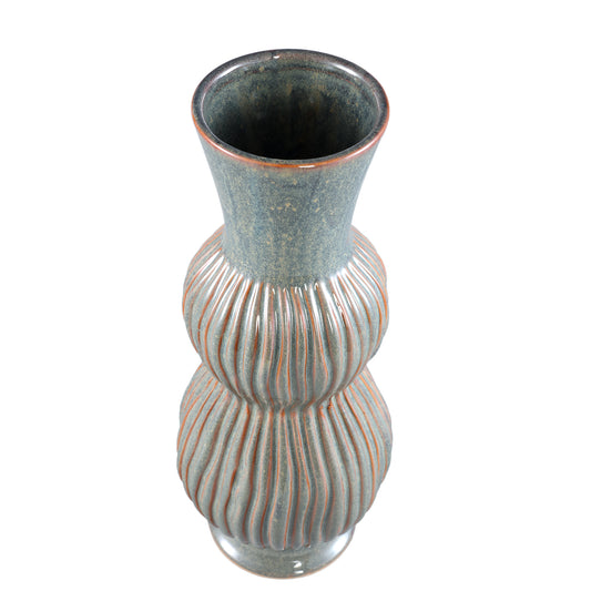 Oswald Blauwe Keramische Pot Hoog Set van 4 Stuks - 4 Sets 39.5x16.5x16.5 cm