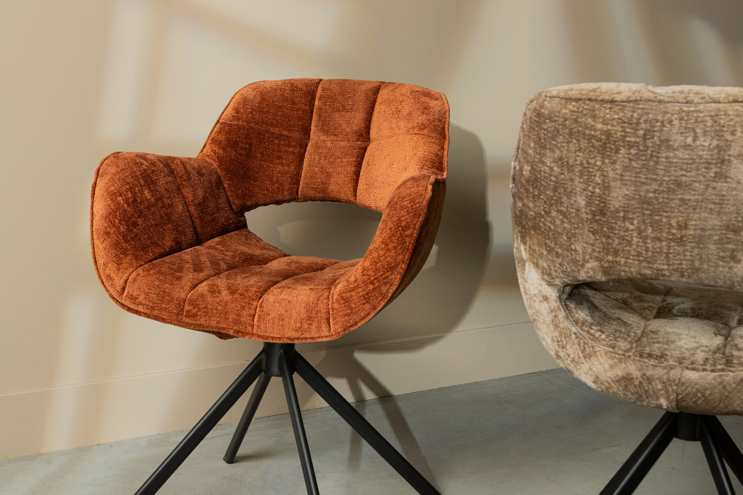 Link Dining Chair Berge 3032 Rust Fabric Metal Leg