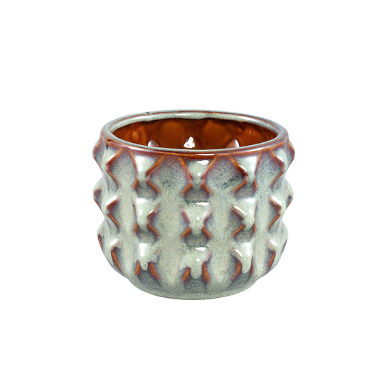Delany Green Glazed Ceramic Pot 3D Triangle XS