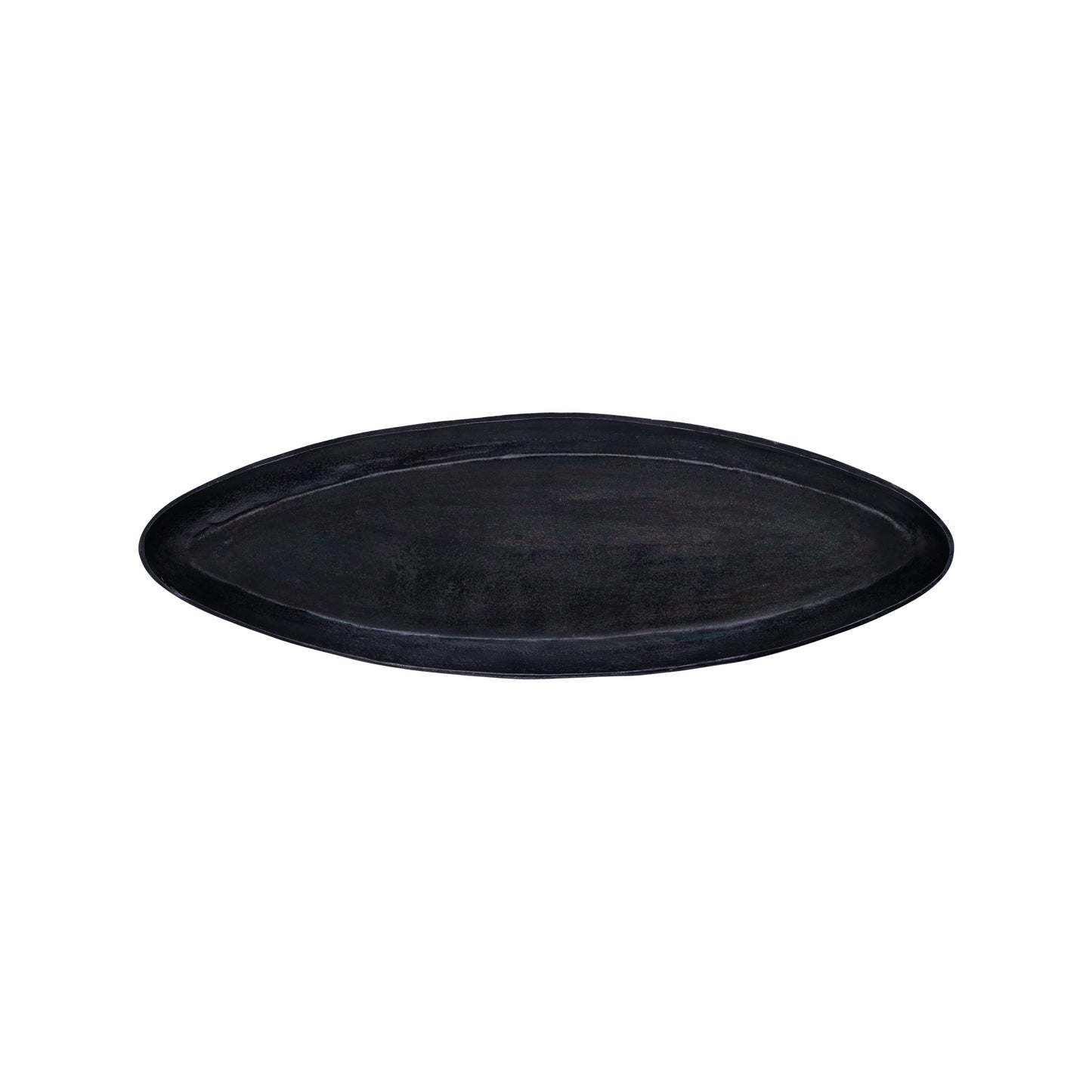 Yaren Zwart Aluminium Ovale Schaal Met Rand Klein 6.5x88x29 cm