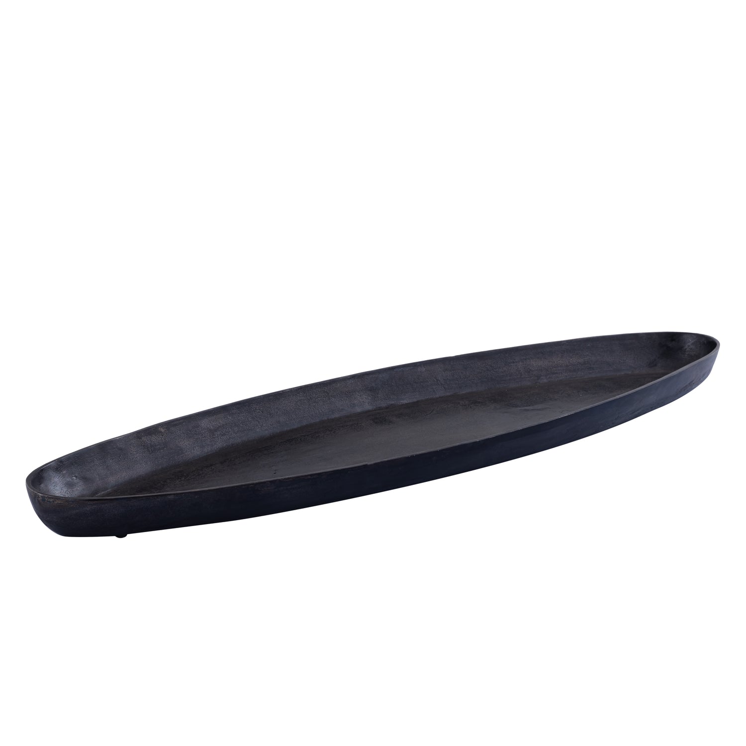 Yaren Zwarte Aluminium Schaal Ovaal Met Rand Groot 7x106x33 cm