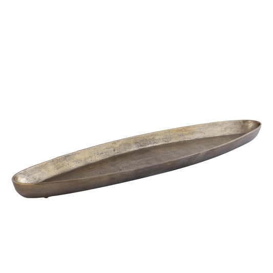 Yaren Gouden Aluminium Schaal Ovaal Met Rand Groot 7x106x33 cm