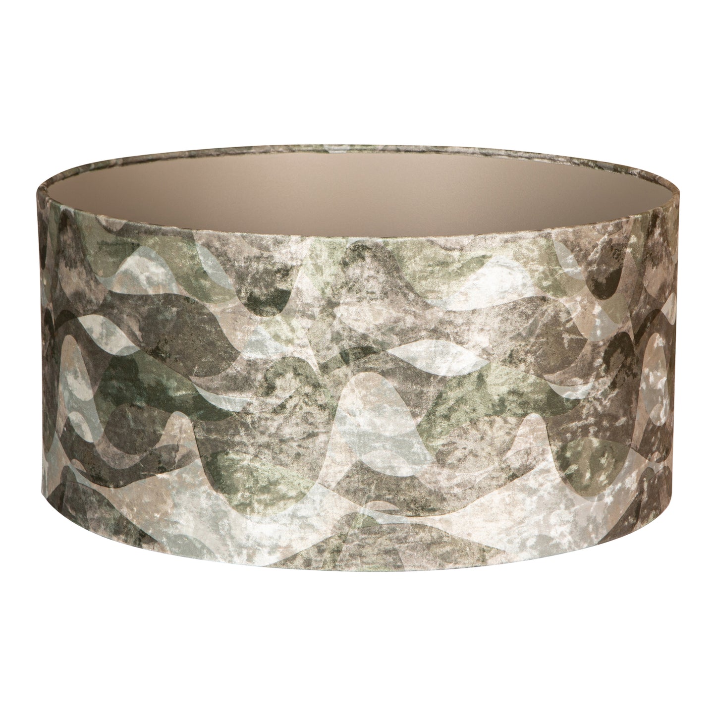 Mocca Groen Stofkap Golvende Strepen Rond L 25x50x50 cm