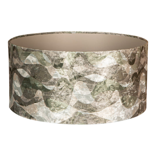 Mocca Groen Stofkap Golvende Strepen Rond L 25x50x50 cm