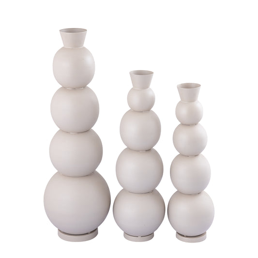 Casse Crème Ijzeren Ronde Pot Met Bolletjes S 59x18x18 cm