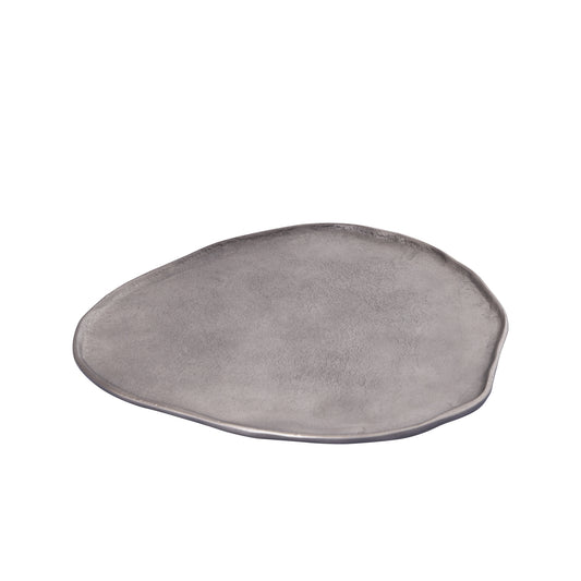 Kora Zilveren Gietaluminium Organische Serveerschaal L Set van 4 - 4 Sets 1x36x30 cm
