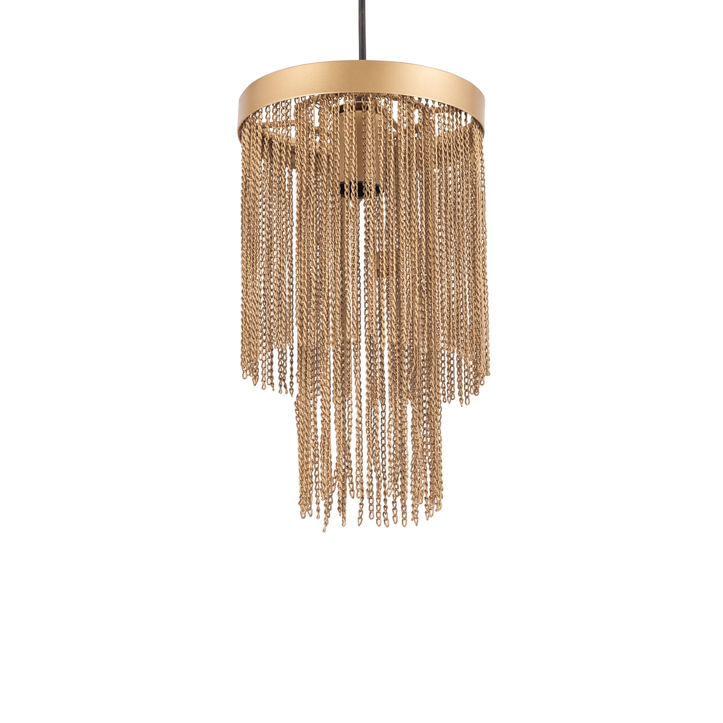 Brenton Gouden Ijzeren Kettingen Ronde Hanglamp S 30x18x18 cm