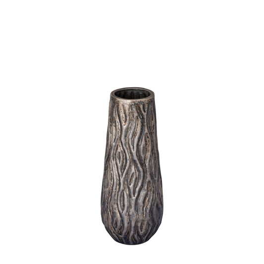 Deandra Silver Alu Sheet Pot Wavy Patt Rnd High S