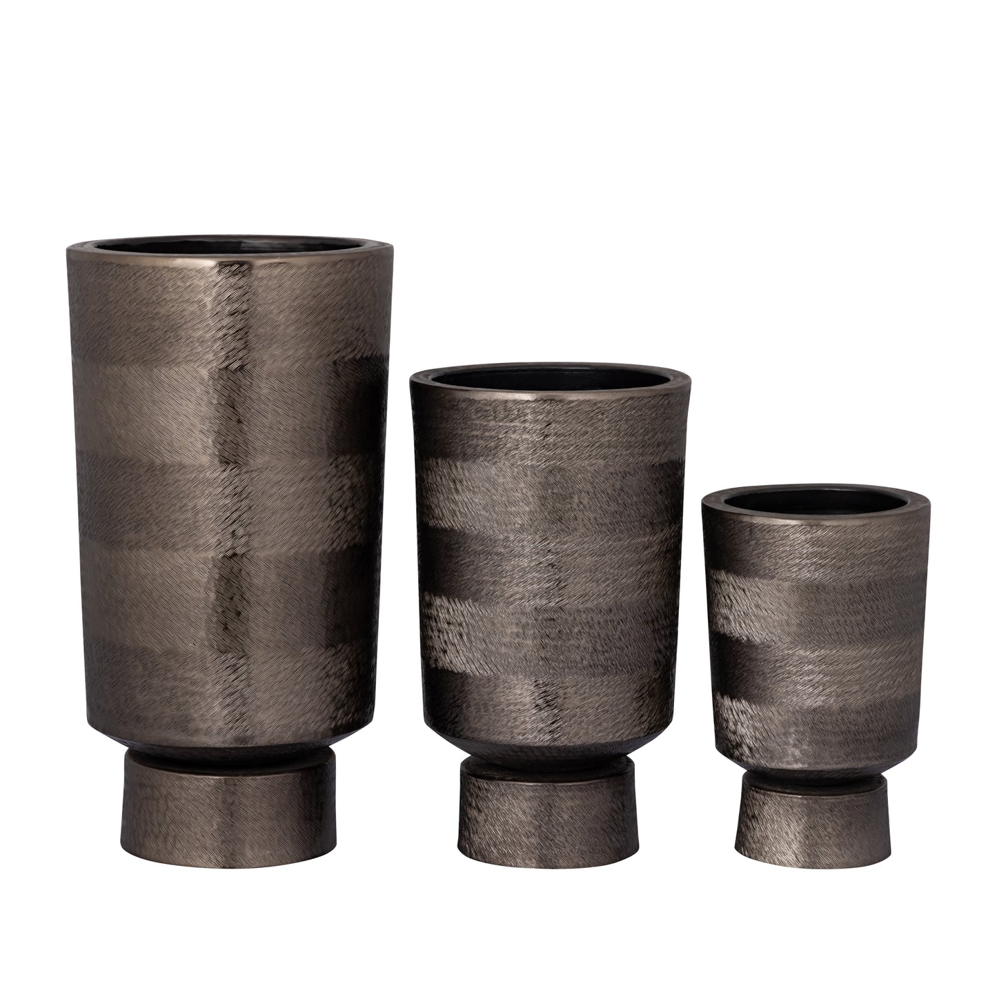 Erga Black Alu Sheet Zigzag Pot Round S