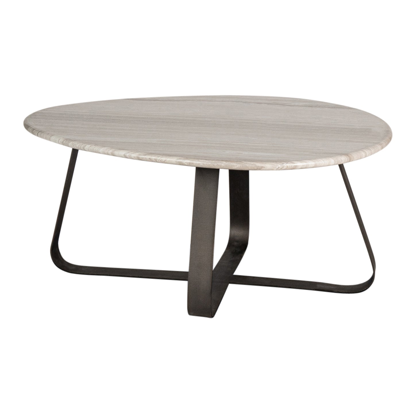 Muka Coffeetable Low Dark Grey Base White Marble