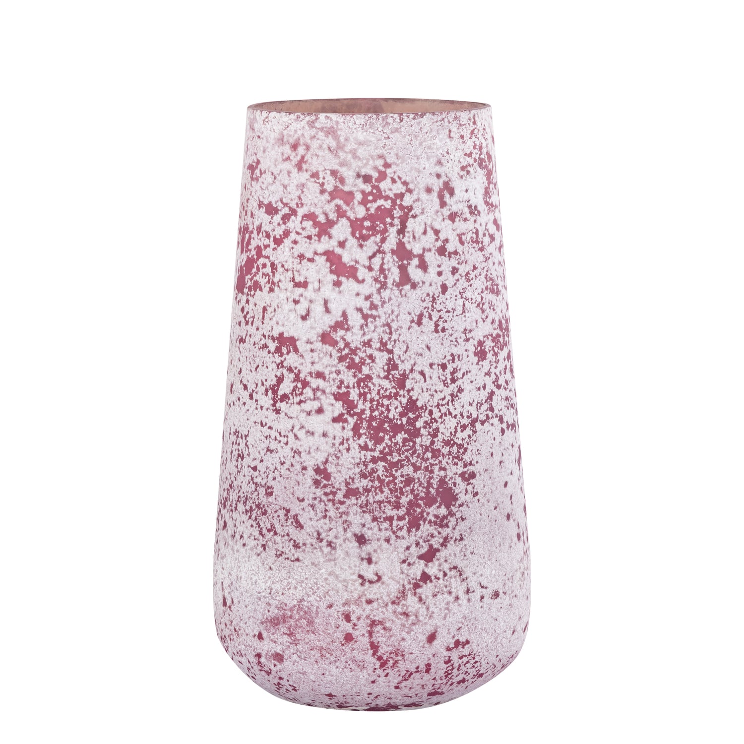 Marcy Roze Glazen Windlicht Rond Ruw Set van 4 Stuks - 4 Sets 30x16x16 cm