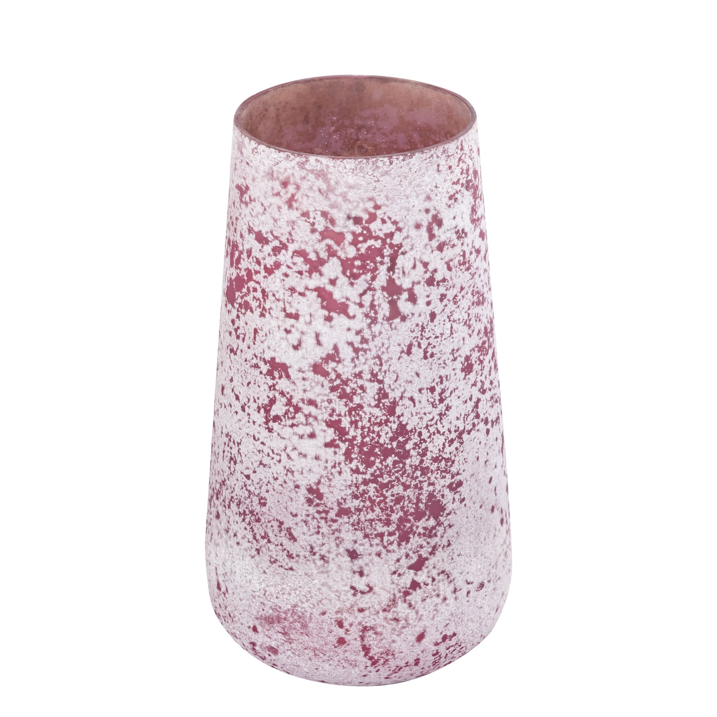 Marcy Roze Glazen Windlicht Rond Ruw Set van 4 Stuks - 4 Sets 30x16x16 cm