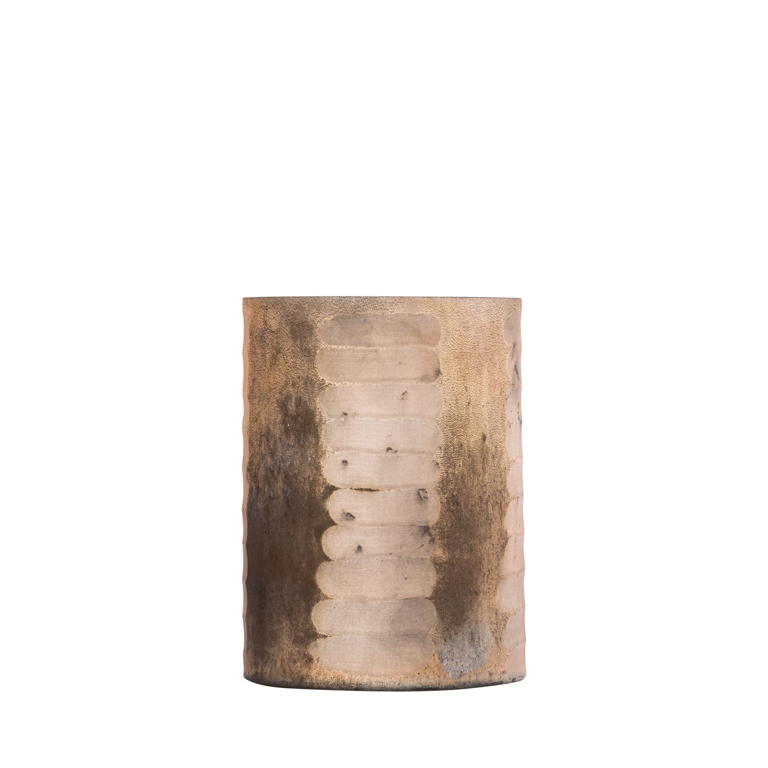 Somer Roze Glazen Windlicht Rond met Ets Set van 6 Stuks - 6 Sets 16x12x12 cm