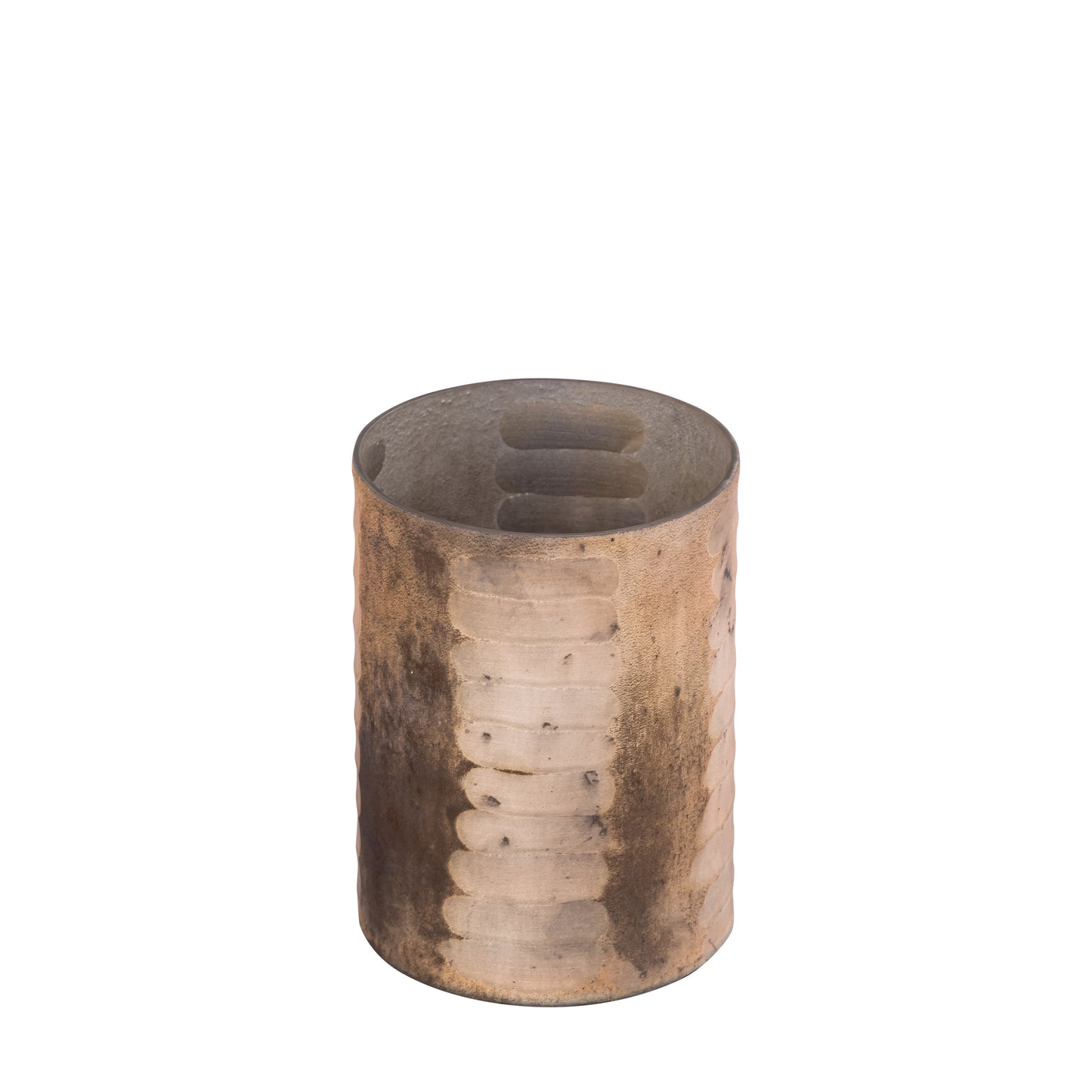 Somer Roze Glazen Windlicht Rond met Ets Set van 6 Stuks - 6 Sets 16x12x12 cm