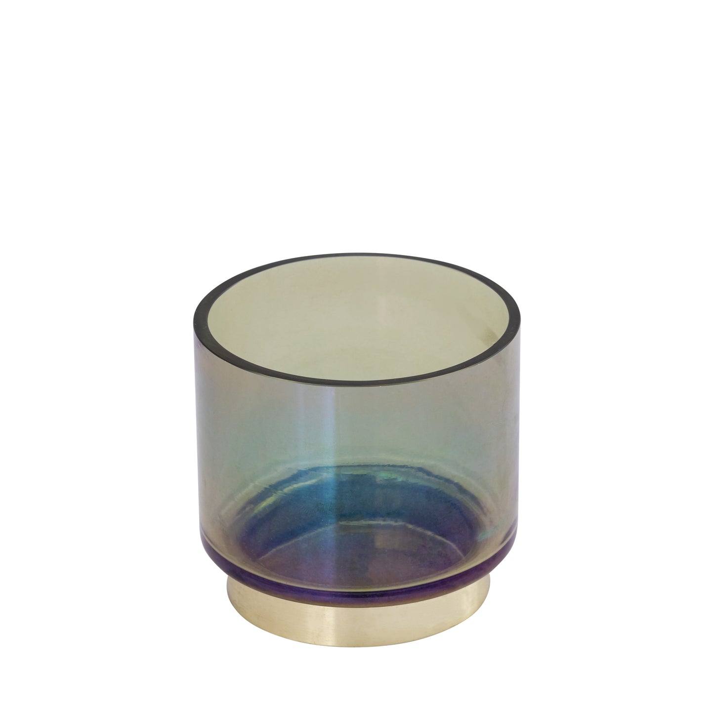Norah Groen Glazen Theelicht Met Gouden Metalen Voet - Set van 8 10x10x10 cm