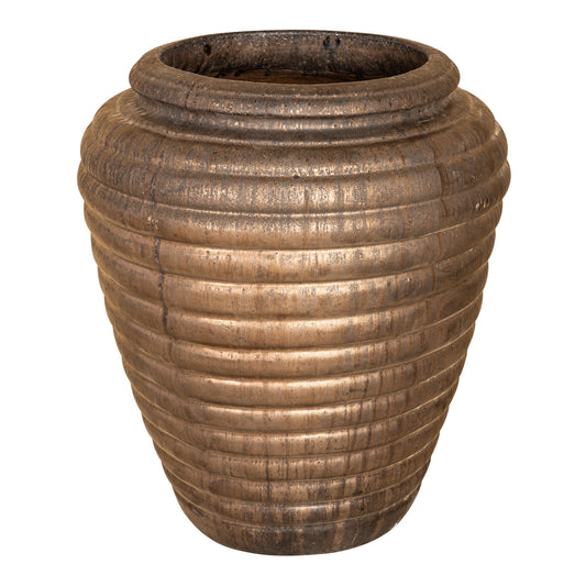 Jerzy Bronzen Keramische Pot Geribbed Rond 70x60x60 cm
