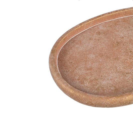 Seon Roest Cement Eiervormige Schaal L Set van 4 Stuks - 4 Sets 3x35x23 cm