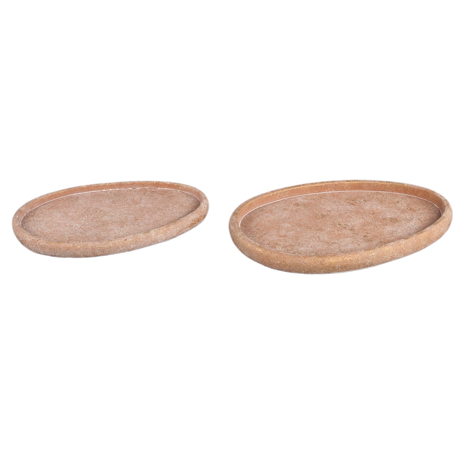 Seon Roest Cement Eiervormige Schaal L Set van 4 Stuks 3x35x23 cm