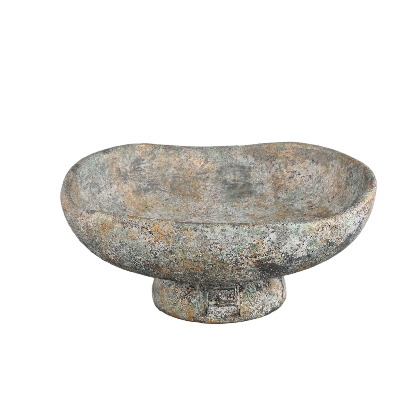 Rokas Grijze Cement Schaal Op Voet Set Van 4 Stuks L - 4 Sets 13x30x30 cm