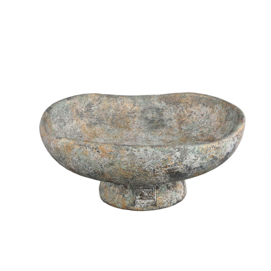 Rokas Grijze Cement Schaal Op Voet Set Van 4 Stuks L - 4 Sets 13x30x30 cm