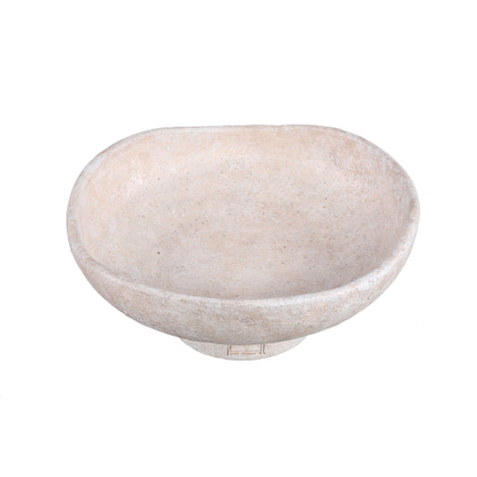 Rokas Witte Cement Schaal Op Voet Set van 4 Stuks L - 4 Sets 13x30x30 cm