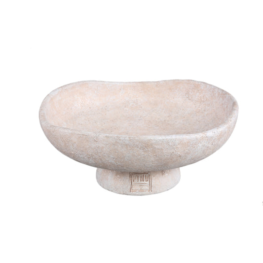 Rokas Witte Cement Schaal Op Voet Set van 4 Stuks L - 4 Sets 13x30x30 cm