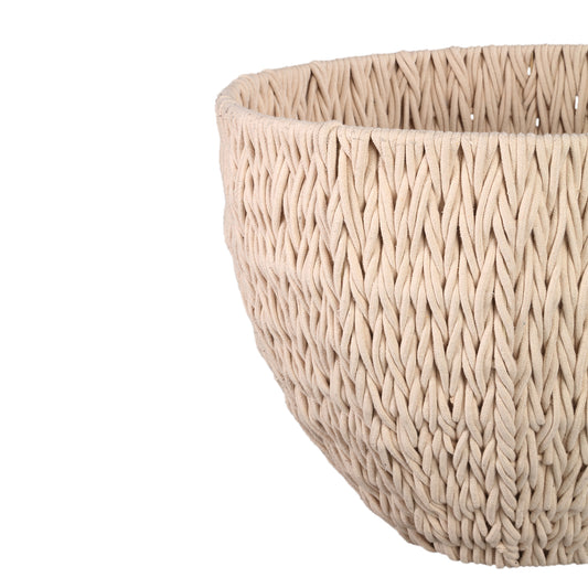 Elliot Crème Linnen Touw Rond Mand Set van 2 45x58x58 cm