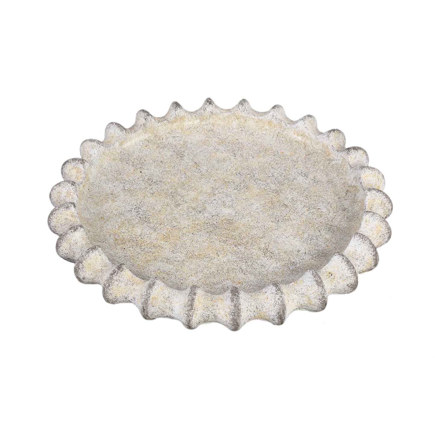 Cheyene Cream Cement Round Bowl Lines Border Small