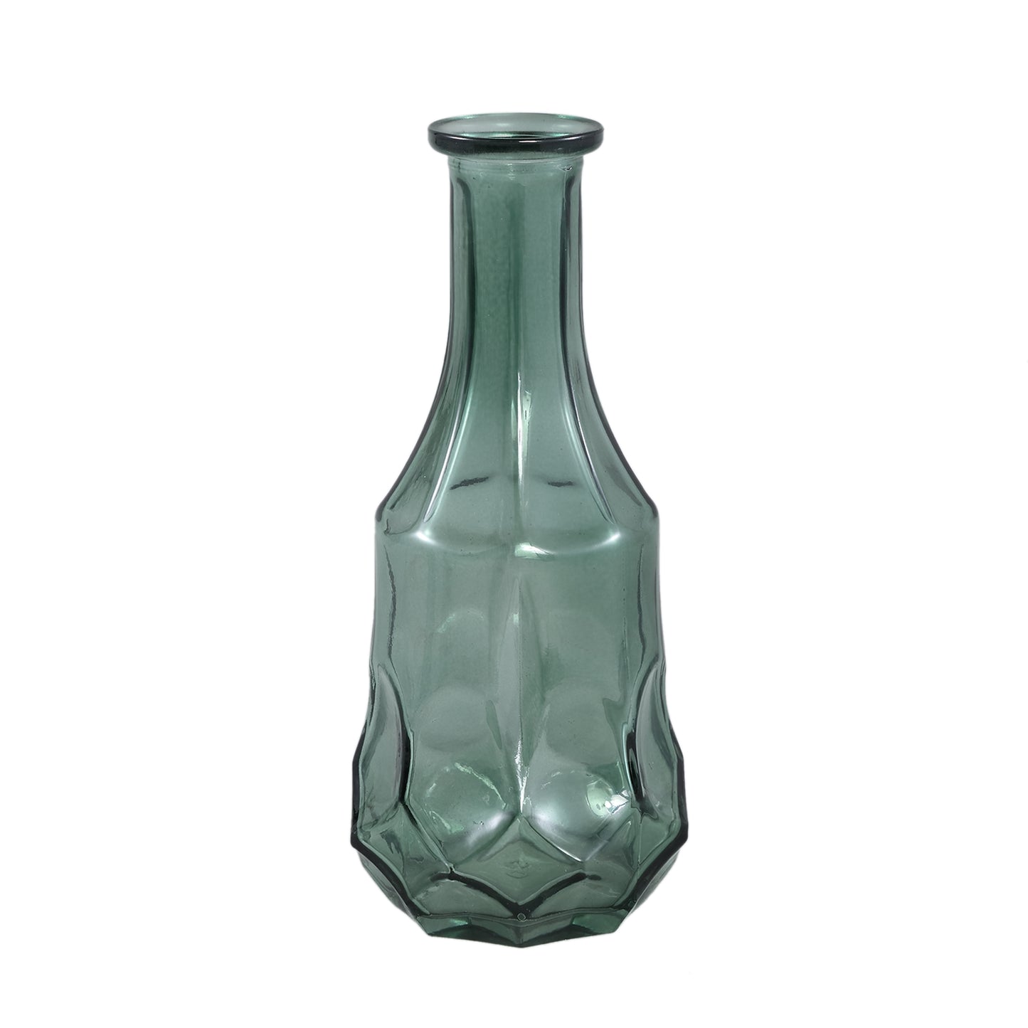 Losana Groen Gespoten Glazen Vaas Rond L - Set van 12 21x9x9 cm