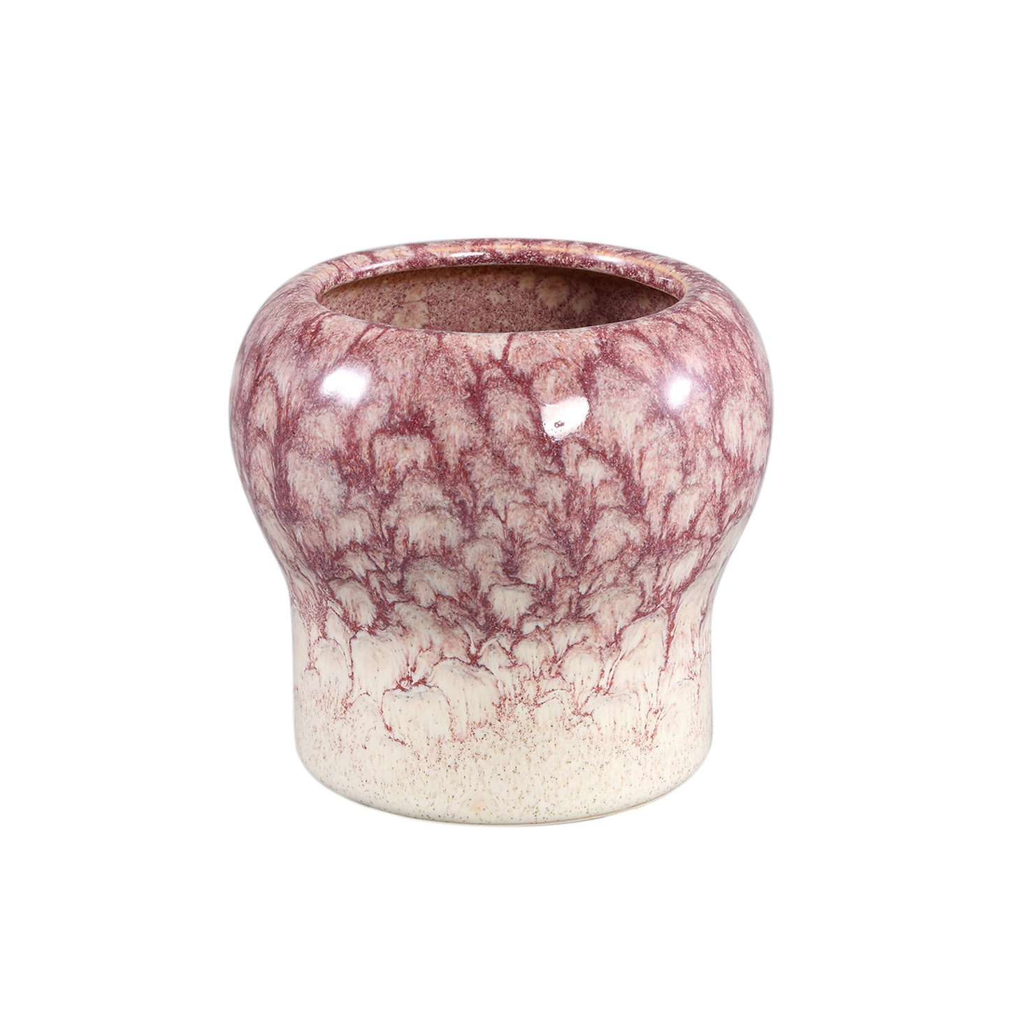 Nathyn Roze Keramische Pot Rond Cloud Glazed Set van 12 Stuks - 12 Sets 12x13x13 cm