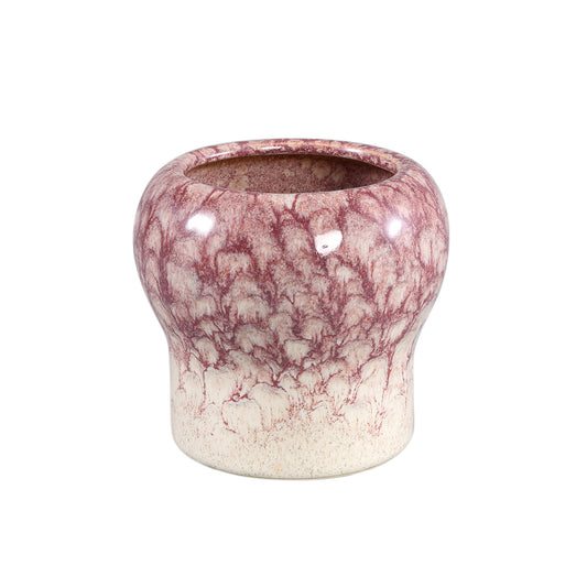 Nathyn Roze Keramische Pot Rond Cloud Glazed Set van 12 Stuks - 12 Sets 12x13x13 cm