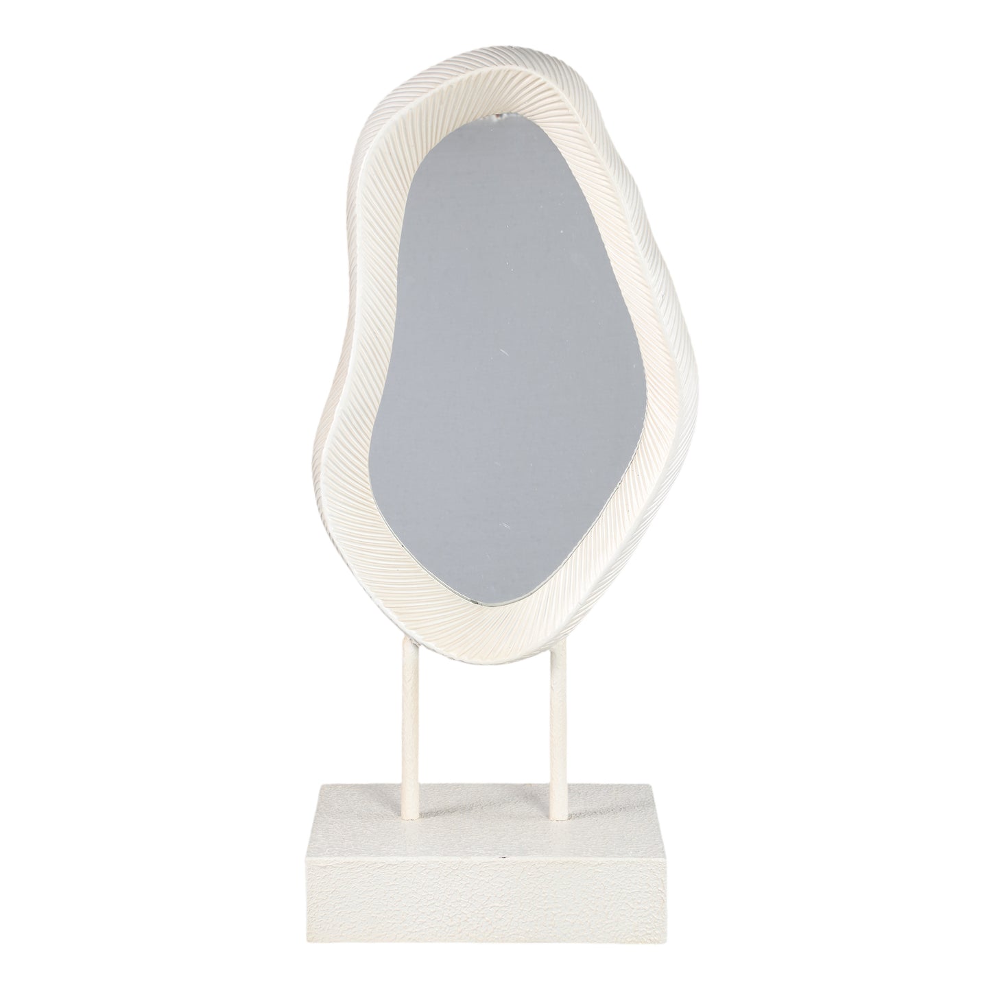 Eilish White Poly Organic Mirror On Mdf Base High