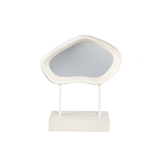 Eilish White Poly Organic Mirror On Mdf Base Low