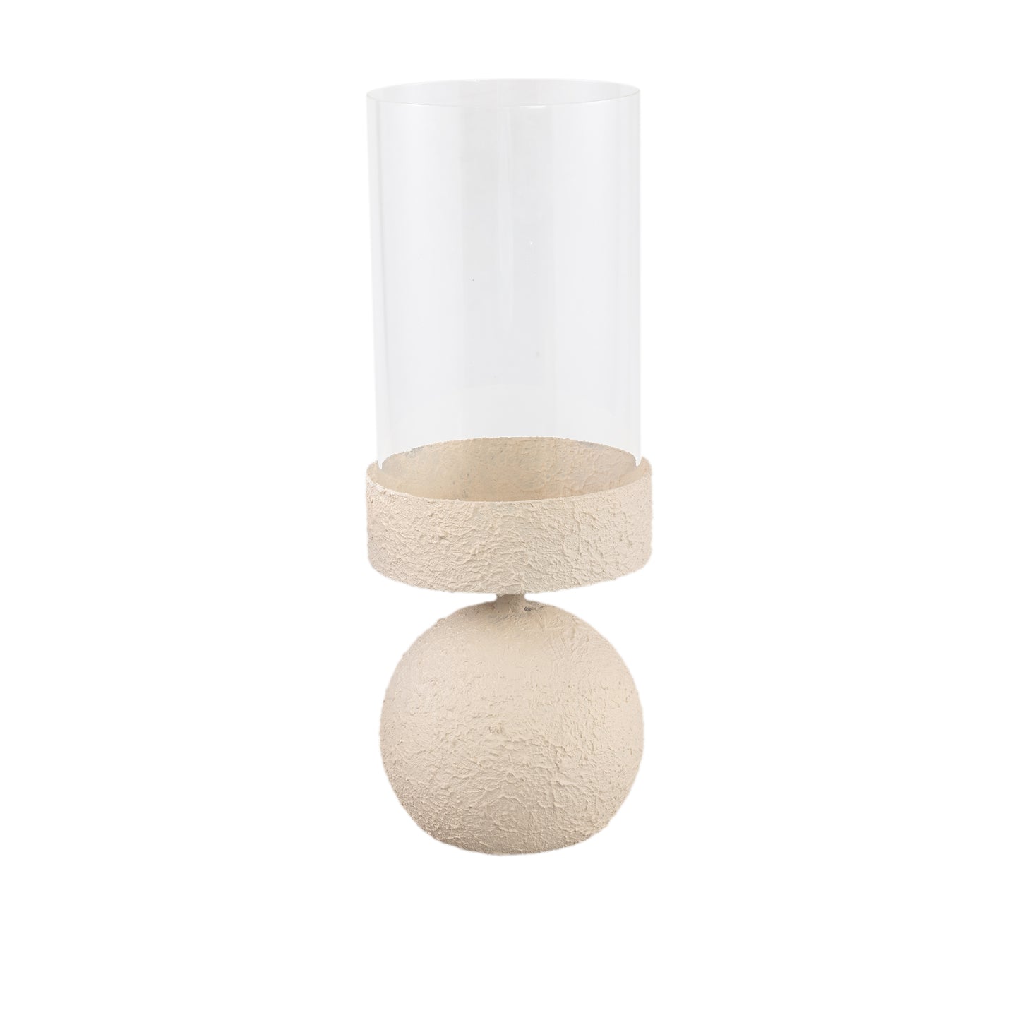 Cheska Cream Iron Round Stormlight Bulb W Glass L
