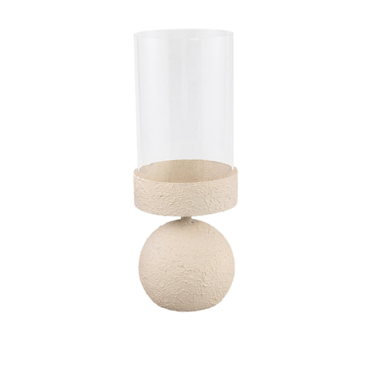 Cheska Cream Iron Round Stormlight Bulb W Glass L