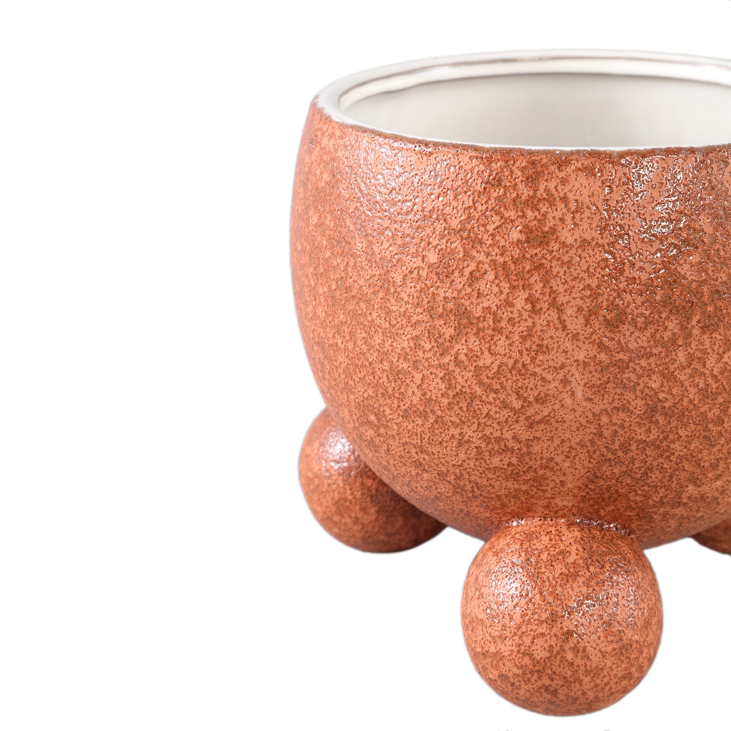Malinda Oranje Keramische Pot Rond met Ronde Poten Set van 6 - 6 Sets 18x20x20 cm