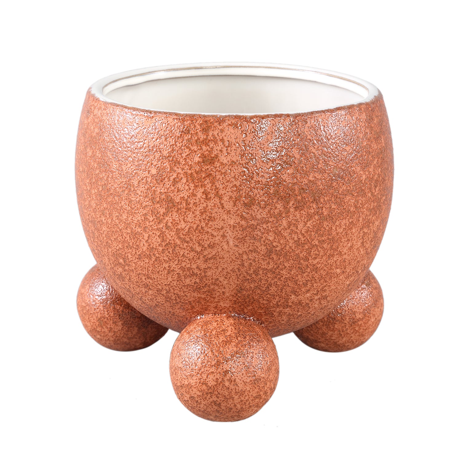 Malinda Oranje Keramische Pot Rond met Ronde Poten Set van 6 - 6 Sets 18x20x20 cm