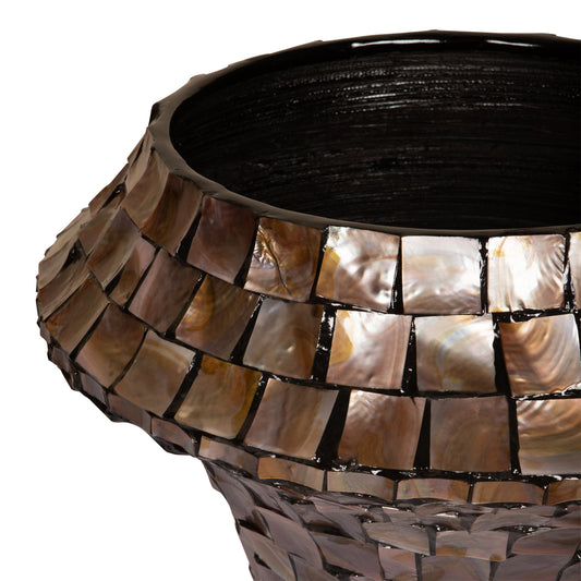 Daven Bronze Poly Shell Bamboe Pot Rond Laag L 40x61x61 cm