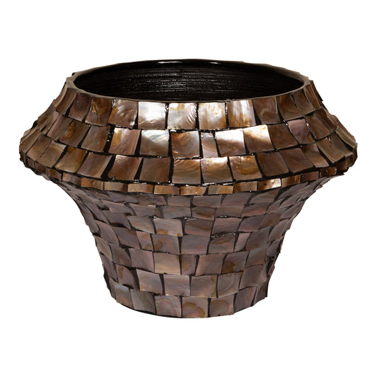 Daven Bronze Poly Shell Bamboe Pot Rond Laag L 40x61x61 cm
