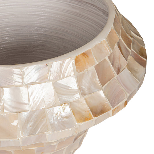Daven Cream Bamboe Pot Rond Laag M 30x51x51 cm
