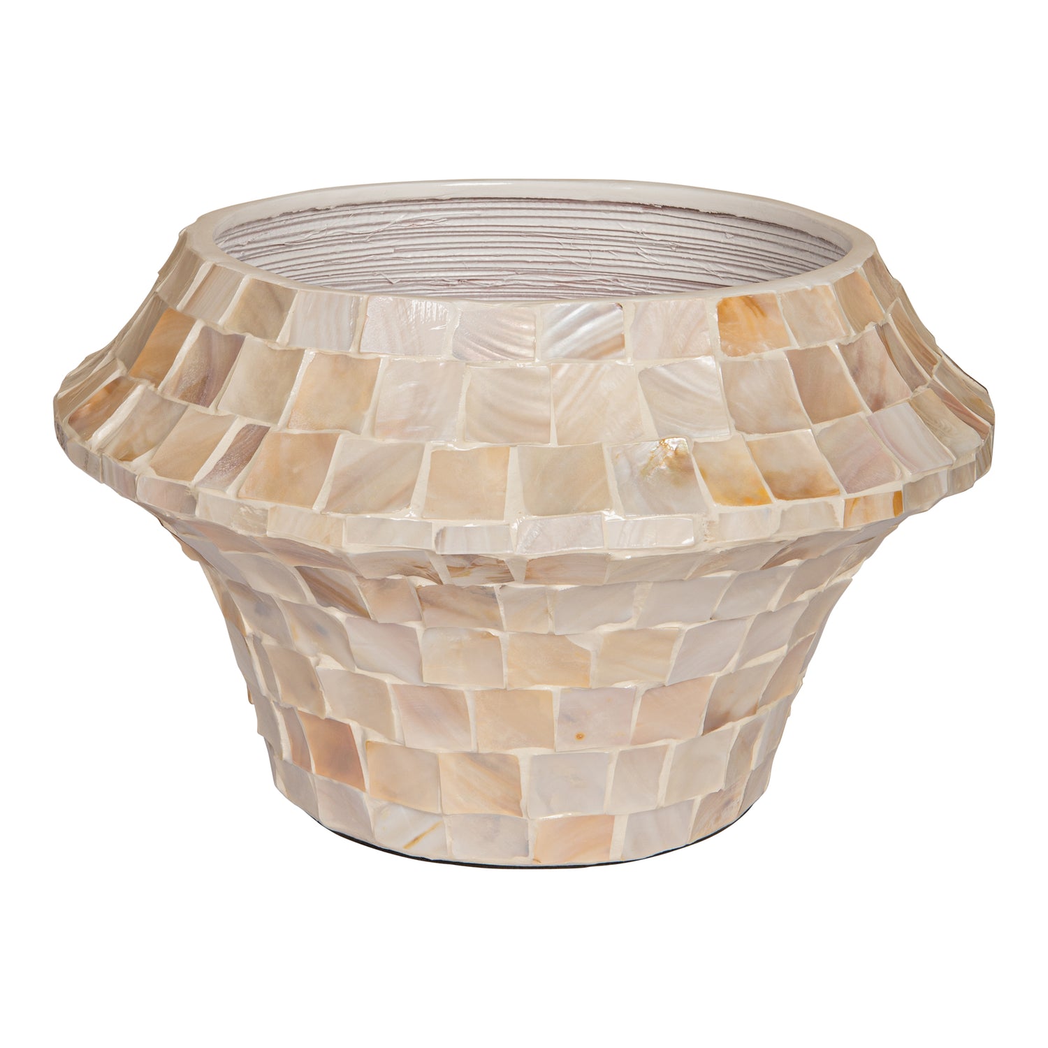 Daven Cream Bamboe Pot Rond Laag M 30x51x51 cm